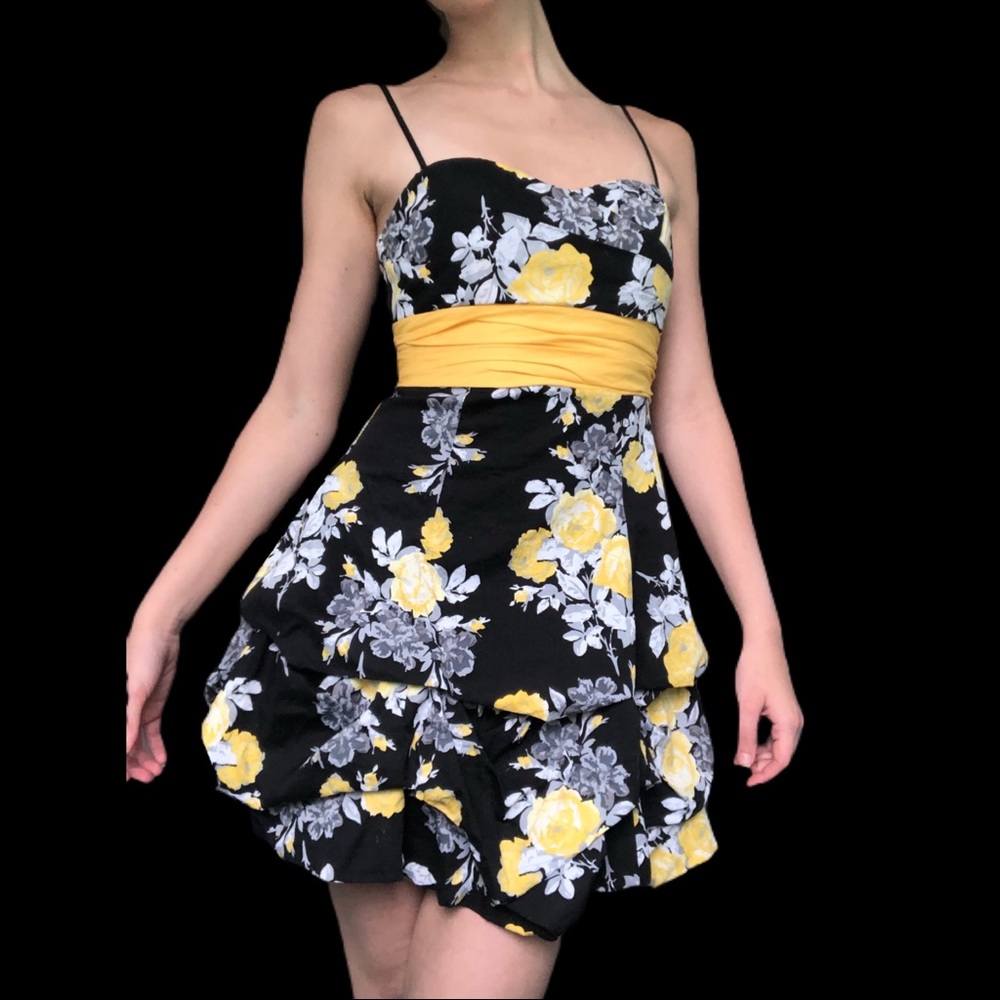 Black and Yellow Party Dress